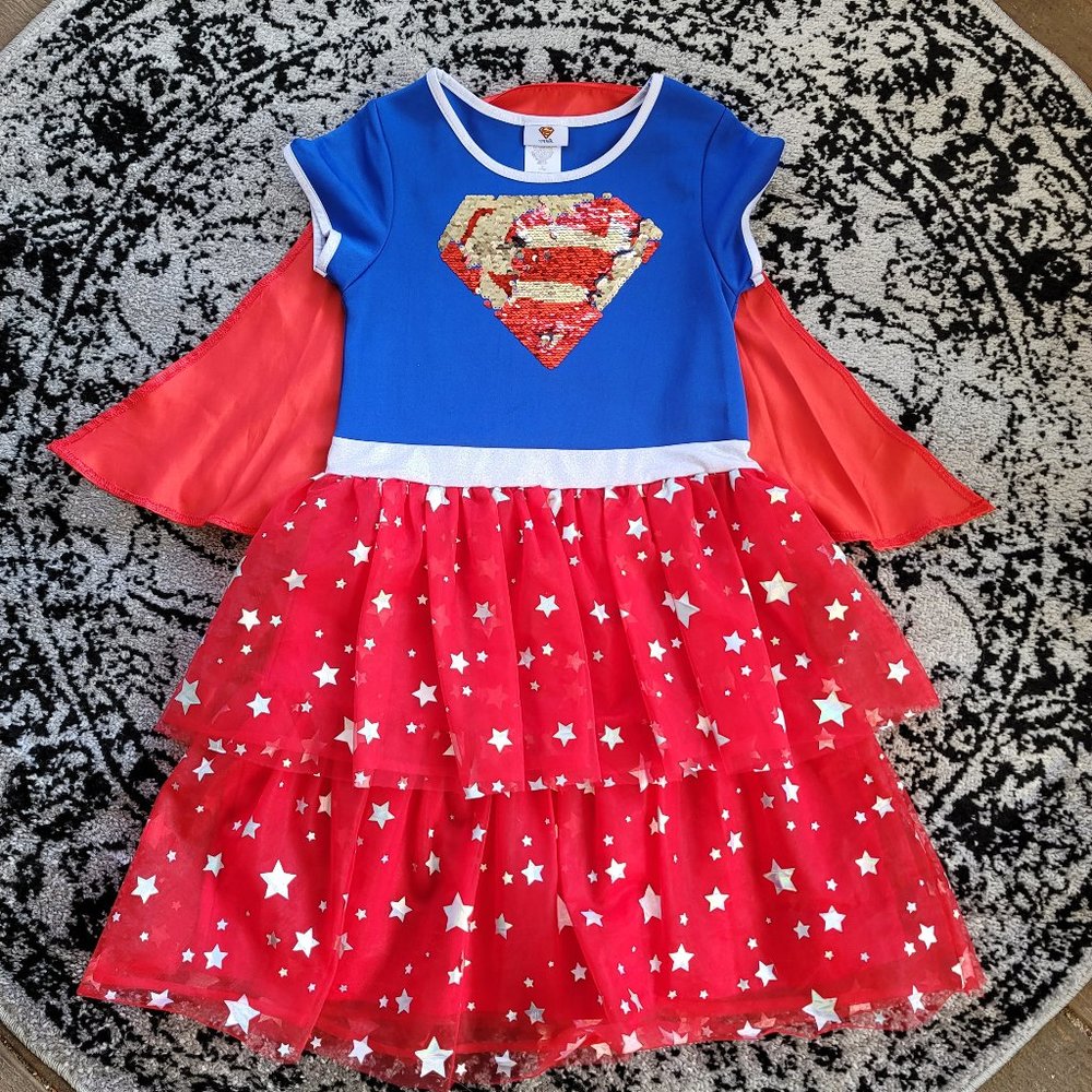 Super Girl Dress and Cape Set 10/12